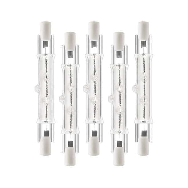 5-pakning R7s 118mm 300W halogenpærer, dimbar lineær lampe for arbeidsplassbelysning