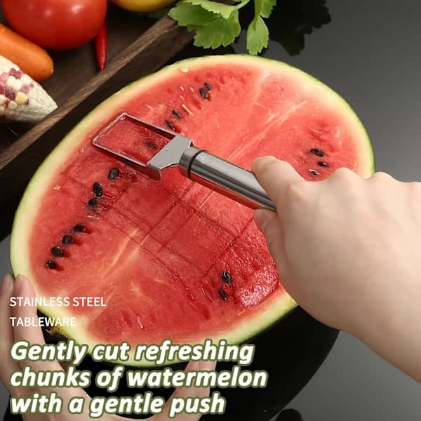 2 stk Vannmelon Gaffel Multifunksjonell Vannmelon Kutter Fruktkutter Bærbare Verktøy