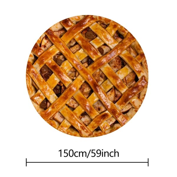 Realistic Food Pattern Round Blanket – Soft Cozy Novelty Gift for Pizza & Taco Lovers Apple Pie 1.5m Apple Pie 1.5m
