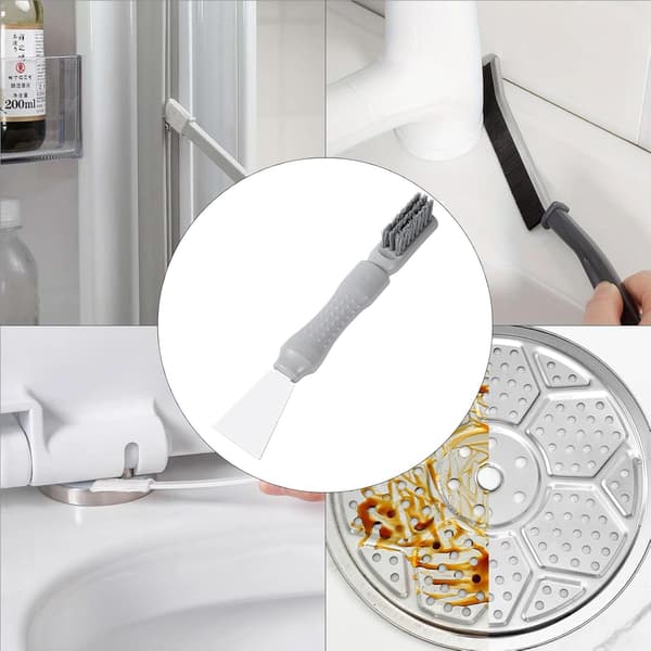 Crevice Cleaning Brush, Kitchen Cleaning Brush, Thin Crevice Cleaning Brushes with Scraper for Household Use