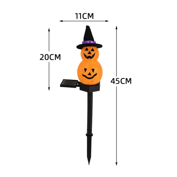 LED-lyslenker, solcelledrevne utendørs gresskarlys for Halloween-dekorasjon (2 stk)