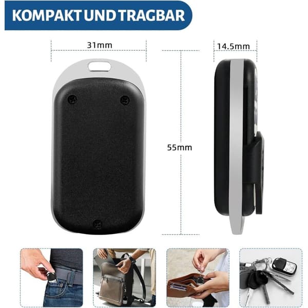 4-pack automatiska dörrfjärrkontroller 433,92 MHz fast kod rullande kod programmerbar kompatibel med garageportar