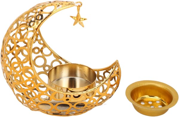 2 stk Måneformede Lysestaker, Metall Lysestake, Rom,ZQKLA-FY-