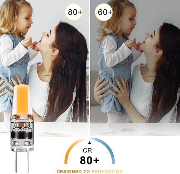 G4 LED 3W 12V AC/DC Bulbs, G4 3W LED 30W Equivalent Halogen Lamp, 300LM, Warm White 2700K, Non-Dimmable, 5-Pack