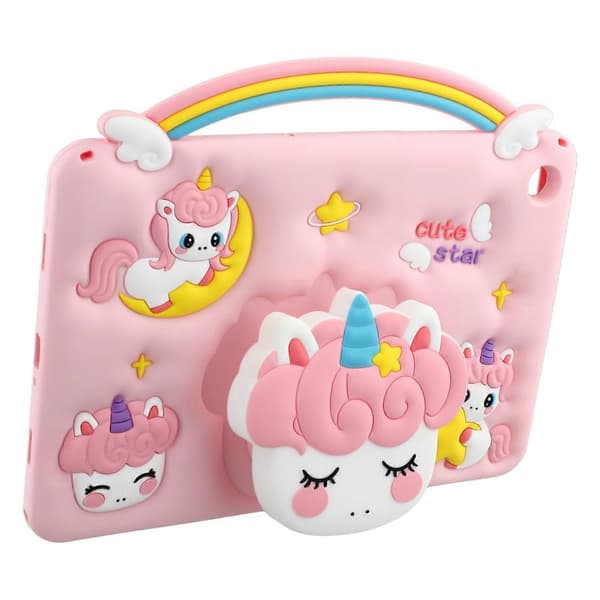 Compatible with Samsung Galaxy Tab A9+ Case with Unicorn Handle, Stand & Silicone Protection