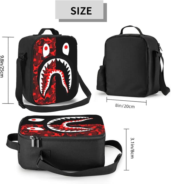 Primary School Backpack 3-piece Lightweight Breathable Cartoon 17-inch Boy School Backpack (Shark 6)