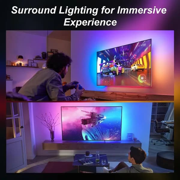 LED Strips TV LED Backlight with Camera, RGB Lights Sync with Screen (2.4 meters)