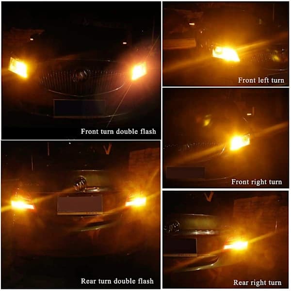 2 stk Amber 7507 LED-pærer, ingen hyperblink, 1156 BAU15S PY21W blinklys