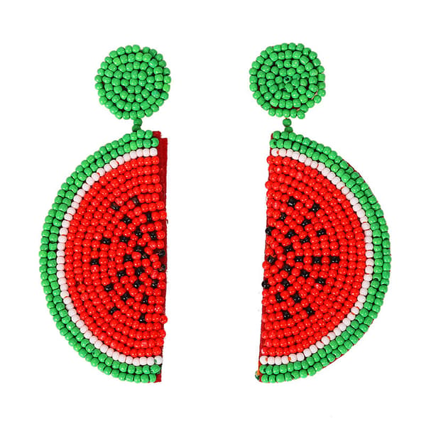 Statement Dangle Fruktøredobber - Mote Søte Vannmelon Perle