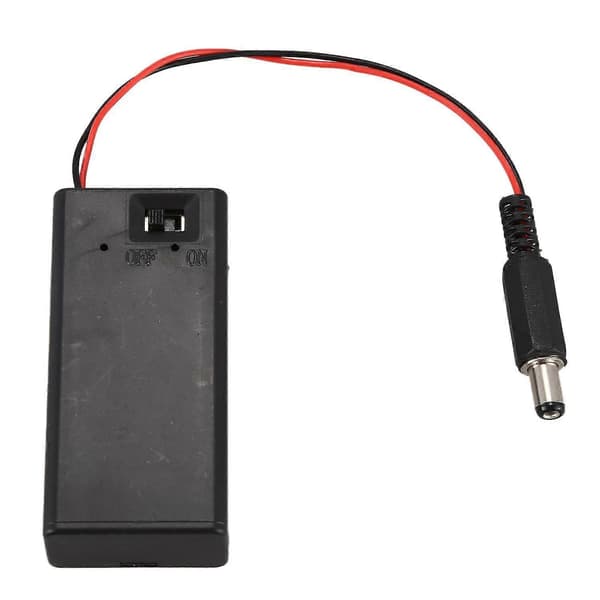 2 stk 2,1 X 5,5 mm hanstik etui boksholder med låg til 9V batteri