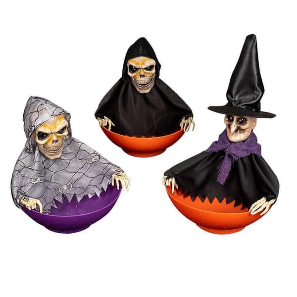 Motion-Activated Halloween Candy Bowl with Glowing Eyes and Spooky Sounds