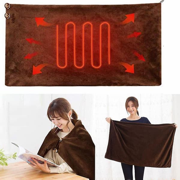 USB-heated shawl Electric winter warm plush heating blanket for car, office, home