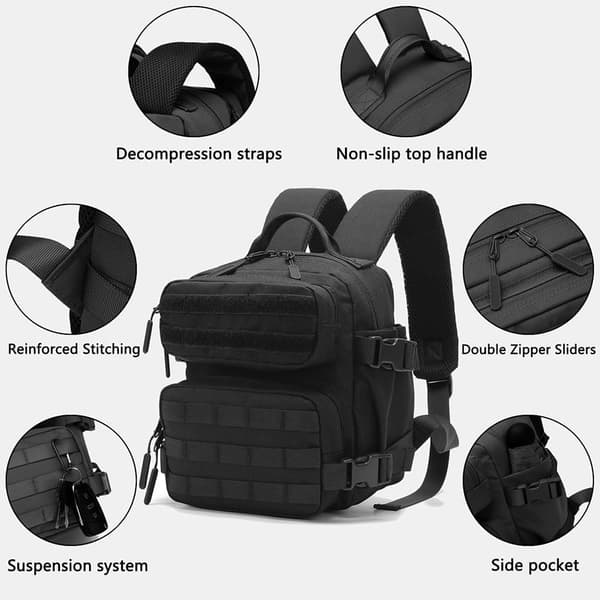 Hiking Backpack, 9L Small Mountaineering Bag (Grey)