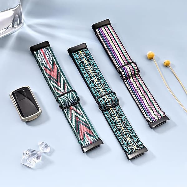 Elastiske armbånd, kompatible med Fitbit Charge 5/Fitbit Charge 6 herre- og damearmbånd, åndbare og justerbare A A