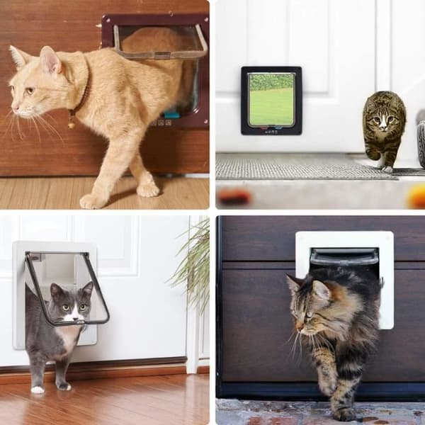 Hautstore Kattelem med 4 indstillinger Magnetisk, Kæledyrsdør til Katte og Små Hunde, Dør til