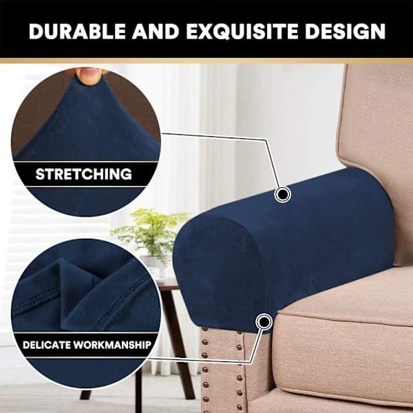Thick Velvet Stretch Armrest Covers for Chairs and Sofas Armchair Covers for Arms Sofa Arm Covers Armrest Covers for So[PL]