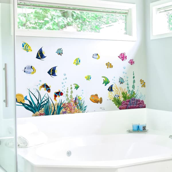 Väggdekaler för barn UNDERWATER WORLD 1 (130x42 cm) I fiskakvarium