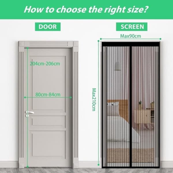 Magnetic Screen Door - Insect Net with Velcro for Doorways
