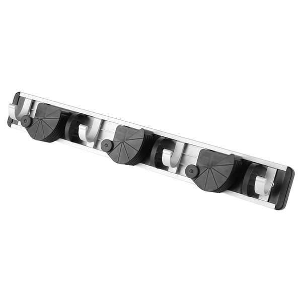 Mop and Broom Holder Wall Mounted Home Tool Storage 3 Positions 4 Hooks