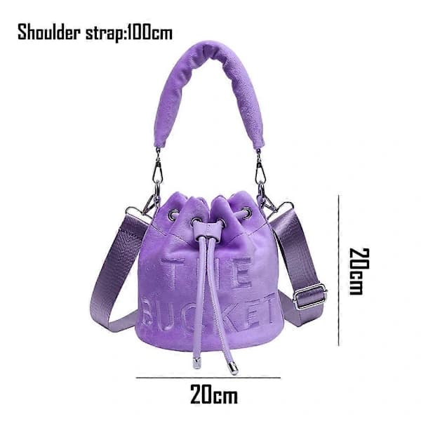 [PL】 Spandtasker til kvinder, Mini spandtaske Bløde plys crossbody-tasker lilla
