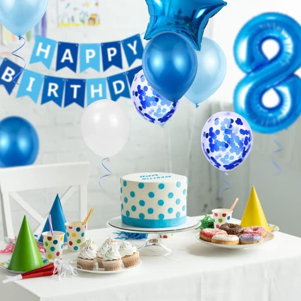 8 år gammel bursdagsballong gutt, 8 år gammel bursdagsdekorasjon