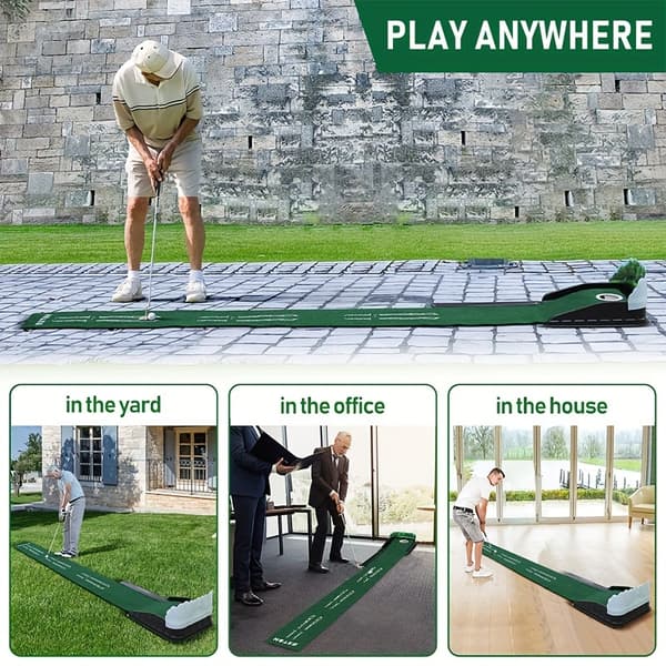 HUAEN GOLF ACCELERATOR PRO Indendørs Puttingmåtte med Automatisk Boldretur og Hulopsamler PM002-3D PM002-3D