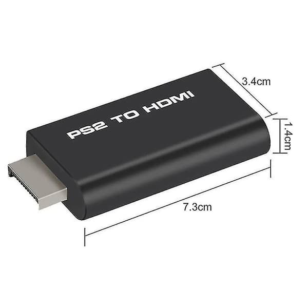 Ps2 til HDMI-konverter Adapter, Videokonverter Ps2 til HDMI-konverter med 3,5 mm lyd
