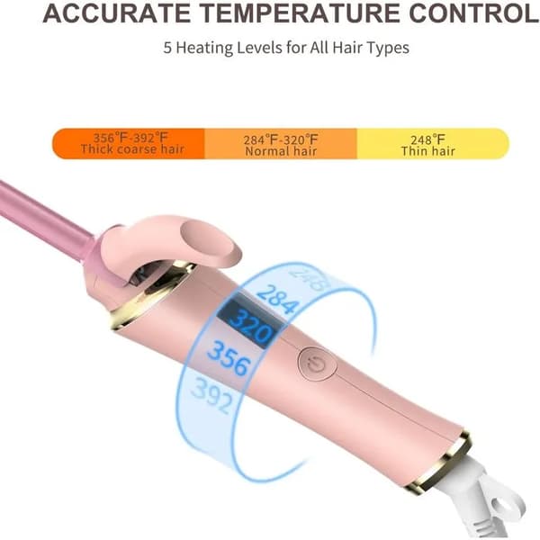 Locktång - 9mm - Turmalin keramik - 5 temperaturinställningar - Automatisk avstängning
