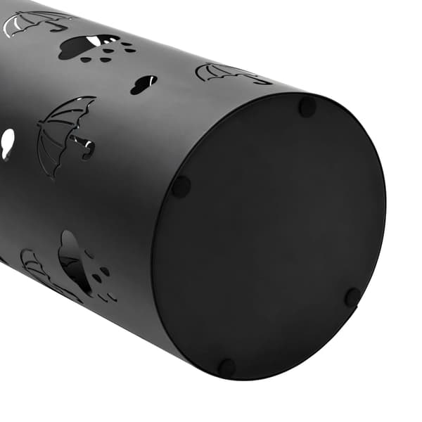 vidaXL Paraplystativ paraplyer stål sort Svart black