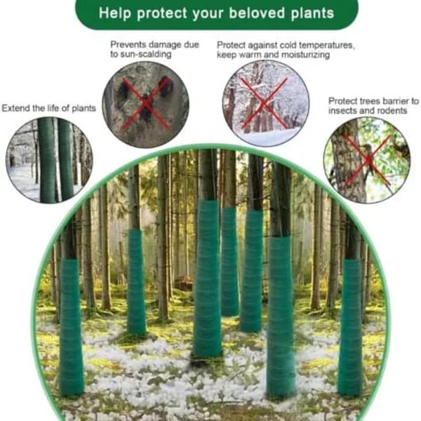 TS Tree Protective Wrap, Winter Protection for Trees, Antifreeze Bandage for Plants 12 cm x 20 m