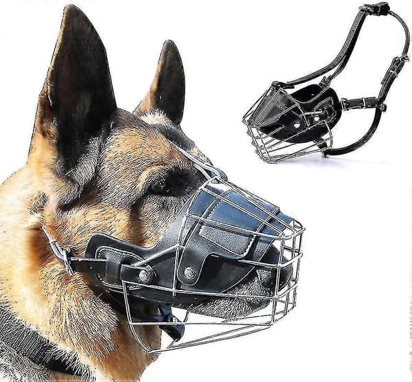 Super Metal Muzzle Hundmunkorg Läder Munkorg För Stora HundarRUYUU L L