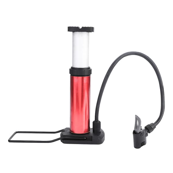 Mini Bicycle Pump Portable Bicycle Motorcycle Foot Pumps Aluminum Alloy (Red)