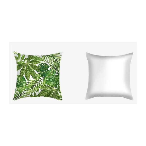 Kuddöverdrag 45x45 Gröna blad Kuddfodral Linneset om 2 Växtkuddfodral Modernt kuddfodral för vardagsrum Trädgård B6