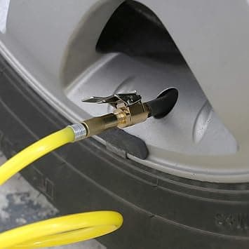 Dækventiladapter til bil, dækpumpeslange med 2 messingindsatser