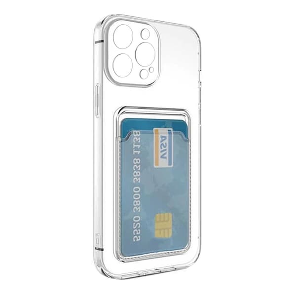 iPhone 15 Pro Støtsikkert deksel med kortholder - Transparent Transparent transparent Transparent transparent