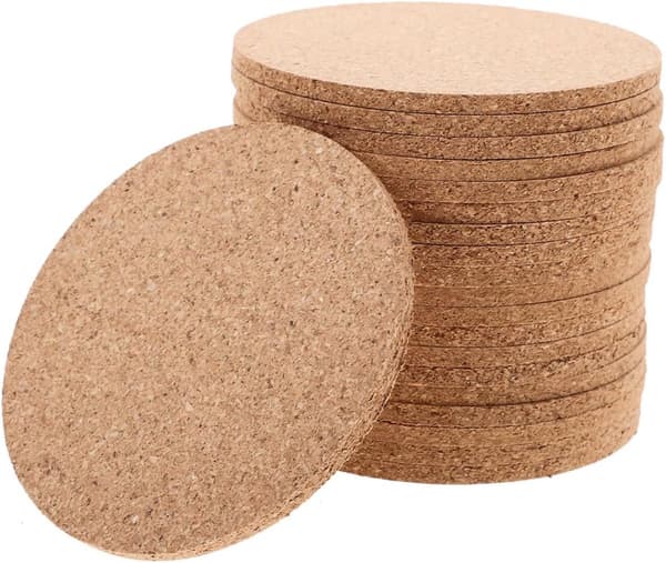 Cork Coasters, 80 Pieces, Round 100x5mm, Heat Resistant for Kitchen and Dining Table