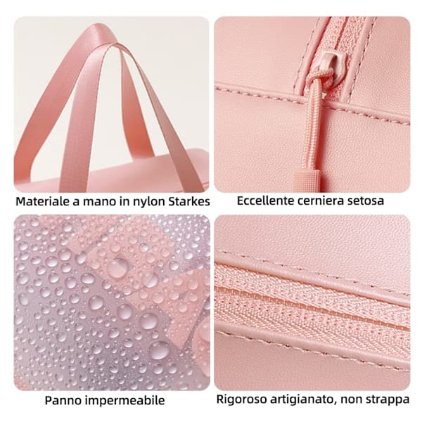 3-pack transparenta kosmetikväskor, necessär för transport av vätskor, transparent necessär, handbagage resetillbehör rosa pink