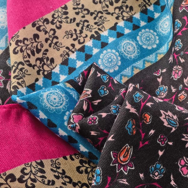 Boho Skjerf Dame Lett Vekt Blomstertrykt Skjerf Mote