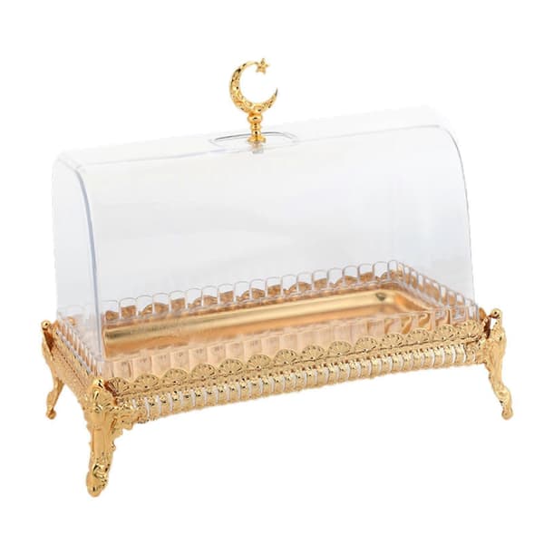 Serving Tray Cake Stand with Lid Rectangular Candy Display Muslim Tray Butter Dish Serving Tray for Chocolate Pastries Fruit Cakes