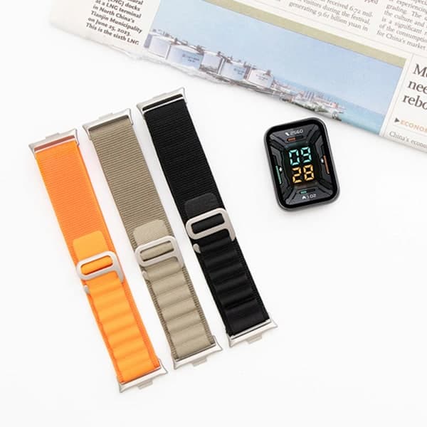 Nylon Armbånd til Xiaomi Redmi Watch 4 - Justerbar Elastisk Urrem til iWatch Mi Band 8 Pro - Blågrå