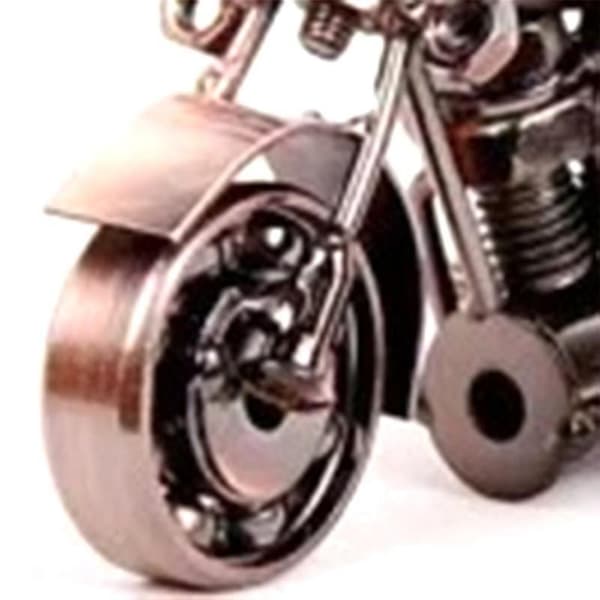 Motorcykeldekorfigur Järnmotorcykelskulptur Skrivbordsdekor Brons-FY-