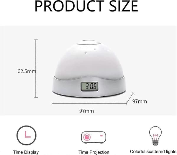 Ceiling Projector Alarm Clock, Projection Alarm Clock with Mood Lighting, Simple and Practical Ceiling Projection Alarm Clock Digital Clock, Star Light