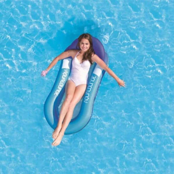 Perfect bath hammock with inflatable pool mattress for the headboard (noble blue, 150, 70, 30 cm)