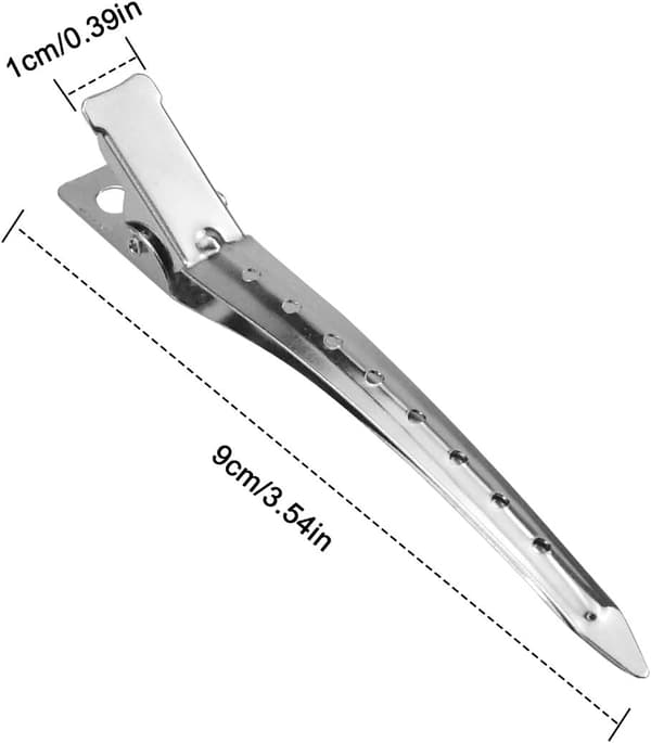 Frisørklemme 24 stykker 9 cm Sølv Metal Hårklemmer Hårnåle