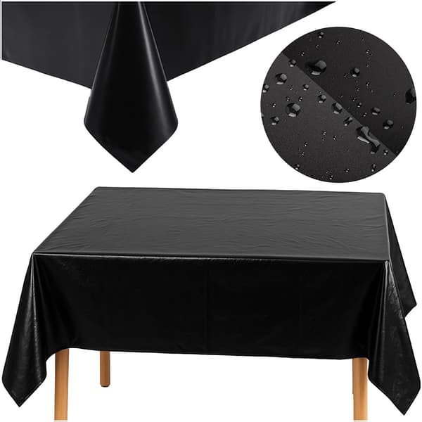 Black Foil Tablecloth, 137x274cm, Waterproof and Reusable