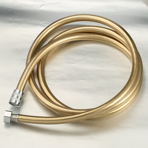 Kvalitets Bruseslange PVC Guld 150cm Bruseslange til Håndbruser med Standardgevind til Badekar, Bruser 1 Styk_OF