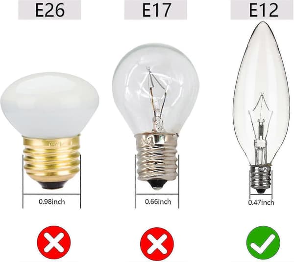 10-pack 15W 120V E12 Sockel B10 CTC Glödlampor Klar, Transparenta Ljuslampor för -SX [DB]
