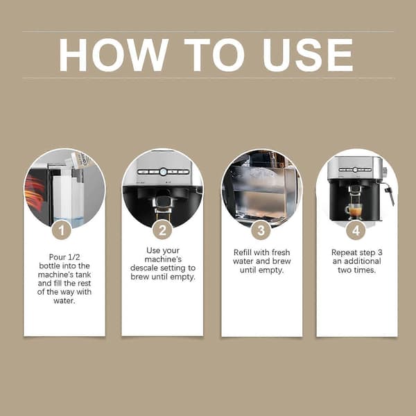 100 ml afkalkningsmiddel og rengøringsmiddel til kaffemaskiner til fjernelse af kalkaflejringer 2pcs