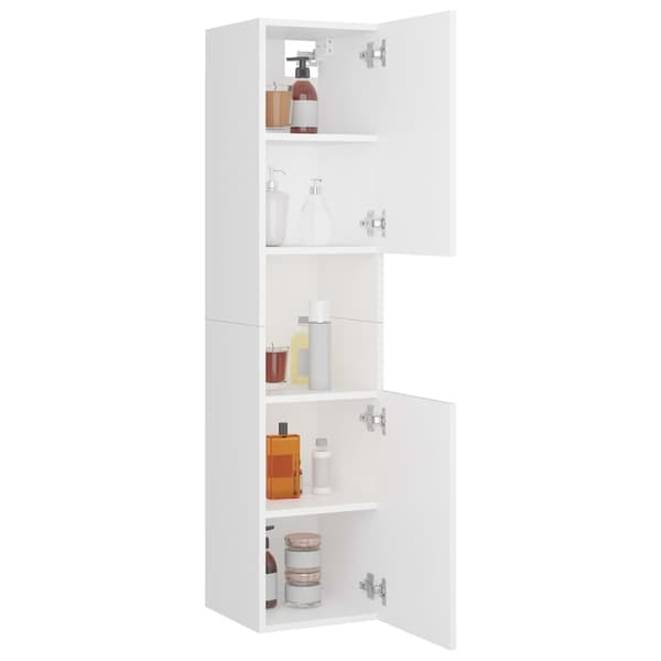 vidaXL Baderomsskap hvit 30x30x130 cm konstruert tre Vit white