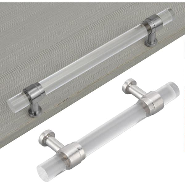 Acrylic Crystal Drawer Pull Cabinet Kitchen Bathroom Door Handle Hole Pitch 96mm